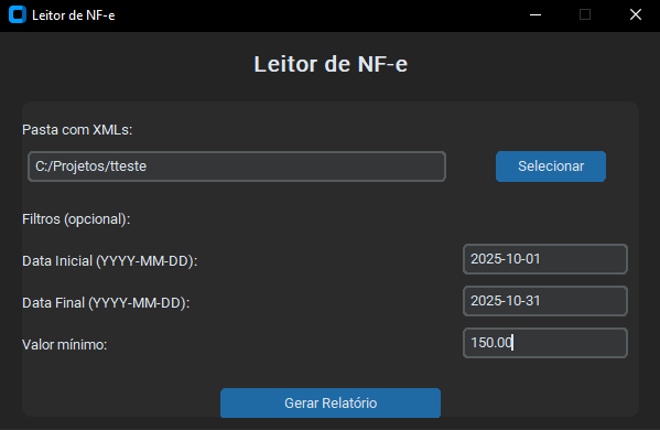 Filtros de Data e Valor
